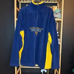 Vintage Pro Edge West Virginia Mountaineers WVU Half zip Fleece Sweatshirt